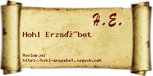 Hohl Erzsébet névjegykártya
